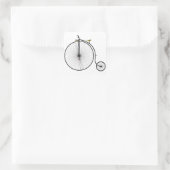 Old Time Penny Farthing Fahrrad Quadratischer Aufkleber (Tasche)