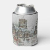 Old time Santa with children in front of a church  Dosenkühler (Kanne Vorderseite)