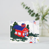 Old Time School Postkarte (Stehend Vorderseite)
