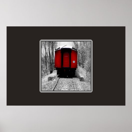 Old Time Steam Train Red and Black Poster (Vorne)