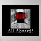 Old Time Steam Train Rot und Schwarz Poster (Vorne)