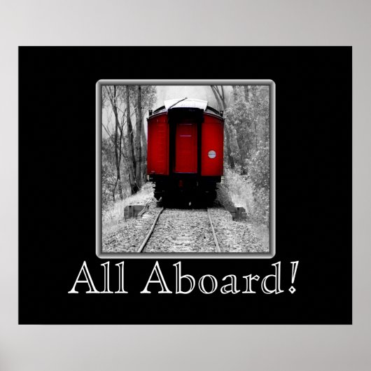 Old Time Steam Train Rot und Schwarz Poster (Vorne)