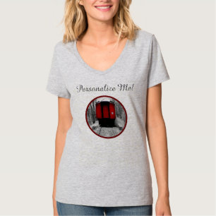 Old Time Steam Train Rot und Schwarz T-Shirt