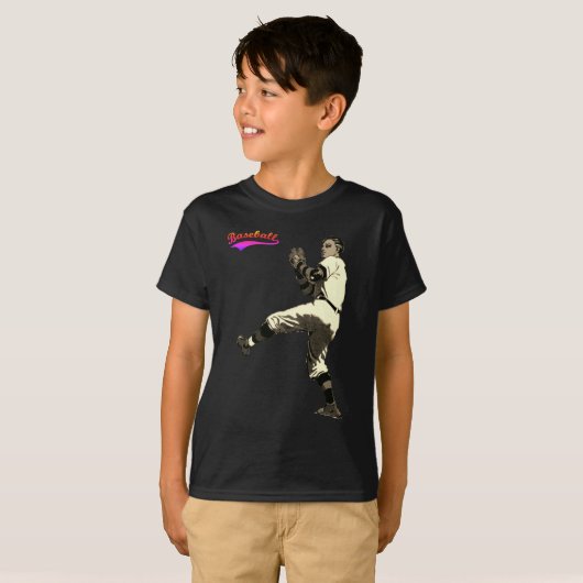 Old Time Vintag Baseball Pitcher T-Shirt (Vorne ganz)