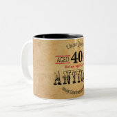 Old Timer 40th Birthday Zweifarbige Tasse (Vorderseite Links)