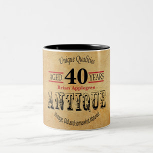 Old Timer 40th Birthday Zweifarbige Tasse