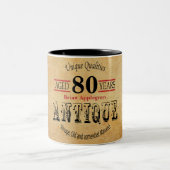 Old Timer 80. Geburtstag Zweifarbige Tasse (Mittel)