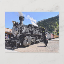 Old Timer am Silverton, Colorado, Bahnhaltestelle Postkarte