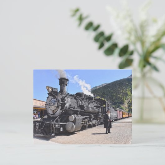 Old Timer am Silverton, Colorado, Bahnhaltestelle Postkarte (Stehend Vorderseite)