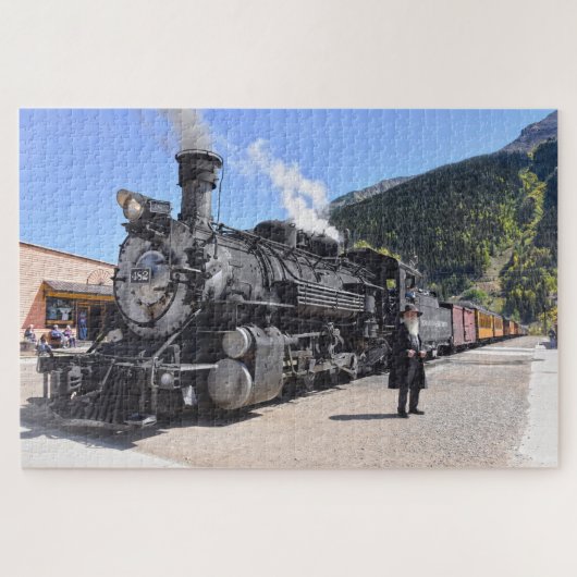 Old Timer am Silverton, Colorado, Bahnhaltestelle Puzzle (Horizontal)