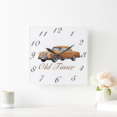 Old Timer Classic Car Wall Clock Quadratische Wanduhr (Zuhause)