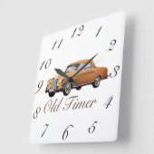 Old Timer Classic Car Wall Clock Quadratische Wanduhr (Winkel)