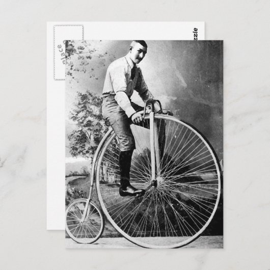 Old' Timey Pennyfarthing Victorian Bicycle Postkarte (Vorne/Hinten)