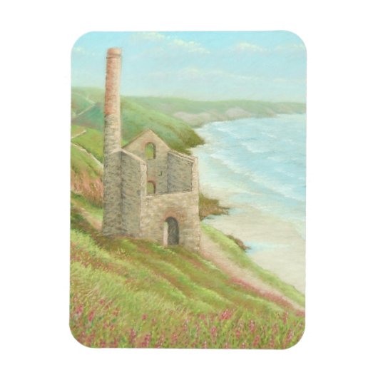 Old Tin Mine, Coast Path, Cornwall Foto Magnet (Vertikal)
