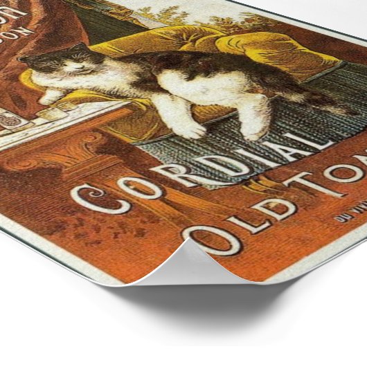 Old Tom Gin Vintag Poster (Ecke)