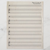 Old Torn Edges Blank Sheet Music Bass Clef (Vorderseite)