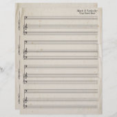 Old Torn Edges Blank Sheet Music Bass Clef (Vorne/Hinten)