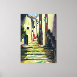 Old Town Alley: Impressionist Painting wall Art Leinwanddruck