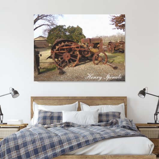 Old tractor from days gone by on canvas leinwanddruck (Insitu (Schlafzimmer))