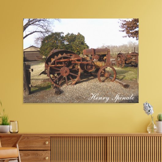 Old tractor from days gone by on canvas leinwanddruck (Insitu (Wohnzimmer))