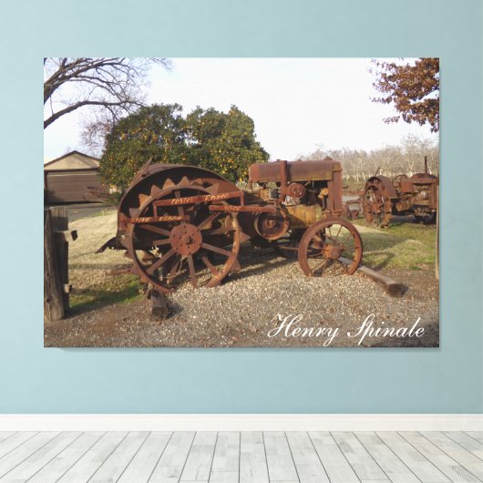 Old tractor from days gone by on canvas leinwanddruck (Insitu (Holzboden))