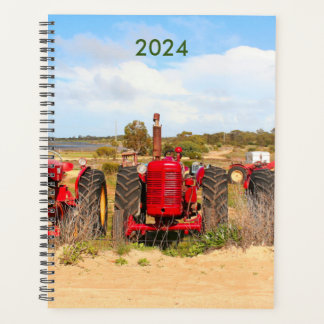 Old tractors farm machinery year planner 2024 planer
