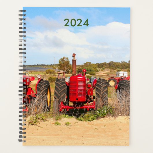 Old tractors farm machinery year planner 2024 planer (Vorderseite)