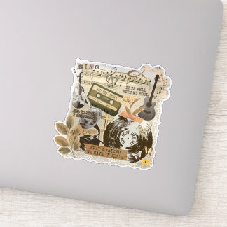 Old Traditional Christian Hymns Songs Collage Aufkleber