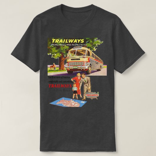 Old Trailways Bus Lines T-Shirt (Design vorne)