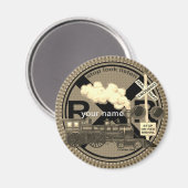 Old Train custom name magnet (Vorderseite/Rückseite)