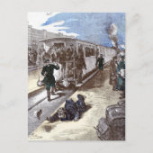 Old Train Steam Motor Leon Bennet Illustration Postkarte (Vorderseite)