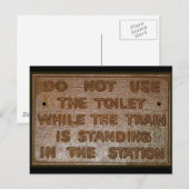old train toilet sign postkarte (Vorne/Hinten)