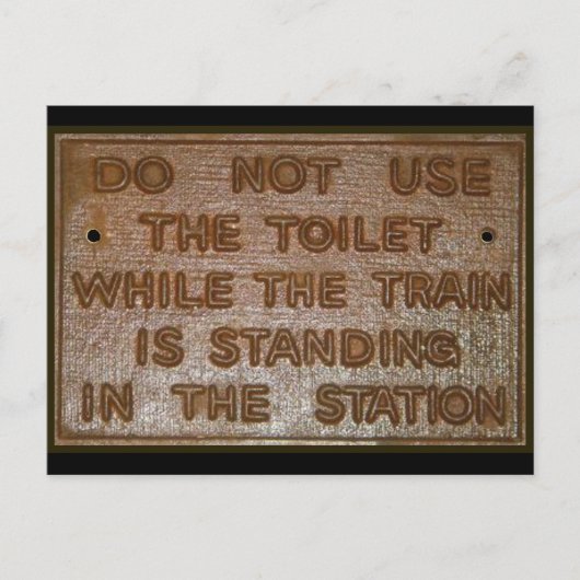 old train toilet sign postkarte (Vorderseite)