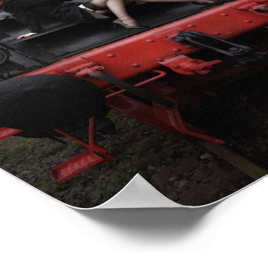 Old Train, young Lady Poster (Ecke)