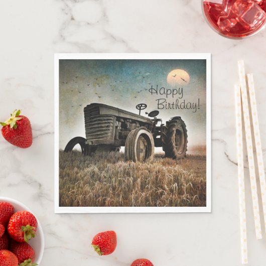 Old Traktor Birthday Serviette (Beispiel)