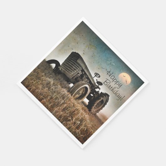 Old Traktor Birthday Serviette (Ecke)