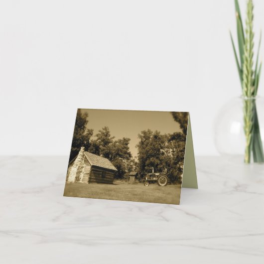 Old Traktor Note Card: Login-Kabine und alter Trak Karte (Vorderseite)