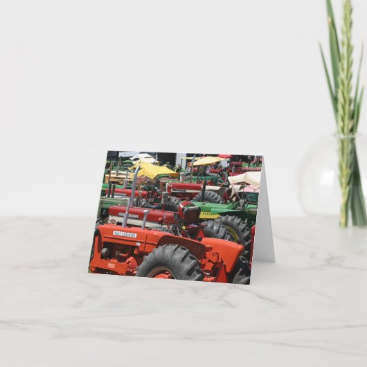 Old Traktor Note Card: Viele bunte Traktoren Karte (Vorderseite)