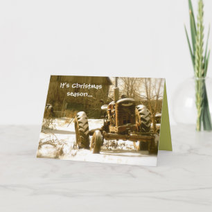 Old Traktor Weihnachtskarte: Weihnachtsfeier Feiertagskarte