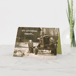 Old Traktor Weihnachtskarte: Weihnachtsfeier Feiertagskarte