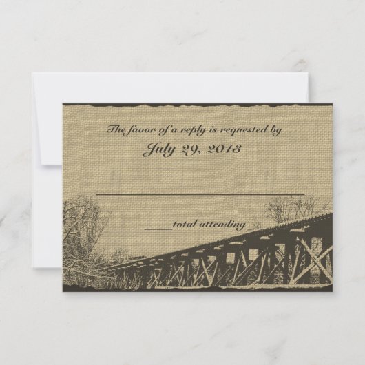 Old Trestle Bridge Wedding Response RSVP Karte (Vorderseite)