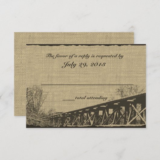 Old Trestle Bridge Wedding Response RSVP Karte (Vorne/Hinten)