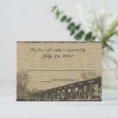 Old Trestle Bridge Wedding Response RSVP Karte (Stehend Vorderseite)