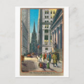 Old Trinity & Wall Street, New York Postkarte (Vorderseite)