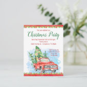 Old Truck Weihnachten Party Einladungen (Stehend Vorderseite)