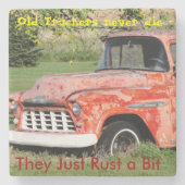 Old Trucker Stone Untersetzer (Vorderseite)