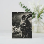 Old Tup (Ziegenköpfchen Skelett) Weihnachts-Horror Postkarte (Stehend Vorderseite)