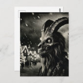 Old Tup (Ziegenköpfchen Skelett) Weihnachts-Horror Postkarte (Vorne/Hinten)