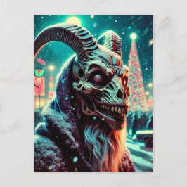 Old Tup (Ziegenköpfchen Skelett) Weihnachts-Horror Postkarte