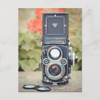 Old twin lens camera postkarte